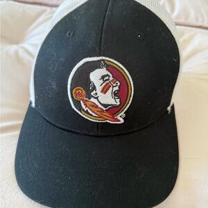 Florida Seminoles The Game Black and White Trucker Cap with Embroidered Crest